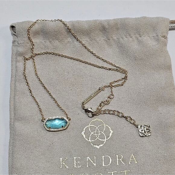 Kendra Scott London Blue and Gold Elisa Necklace - Picture 2 of 9